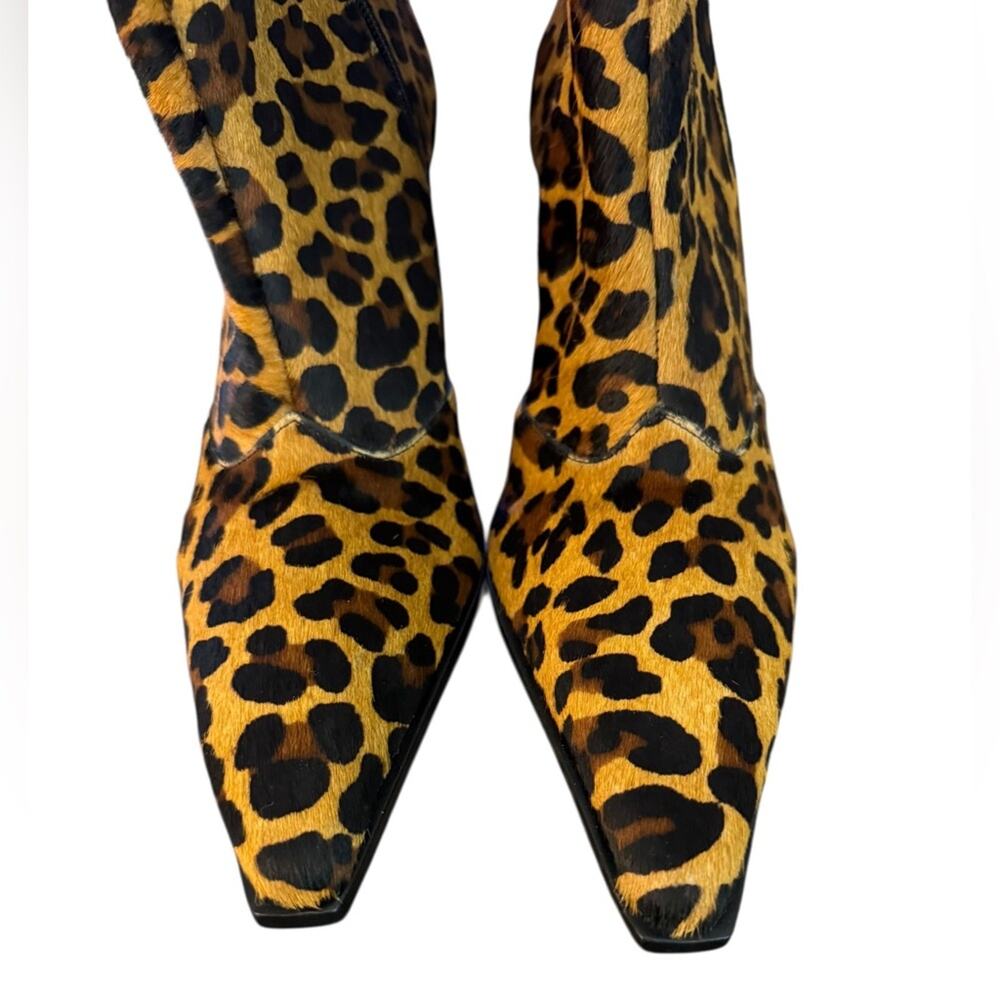 NWOT Schutz Raffaela Pointed Toe Hair Calf Leopard Booties – Sz 10B - Picture 9 of 10